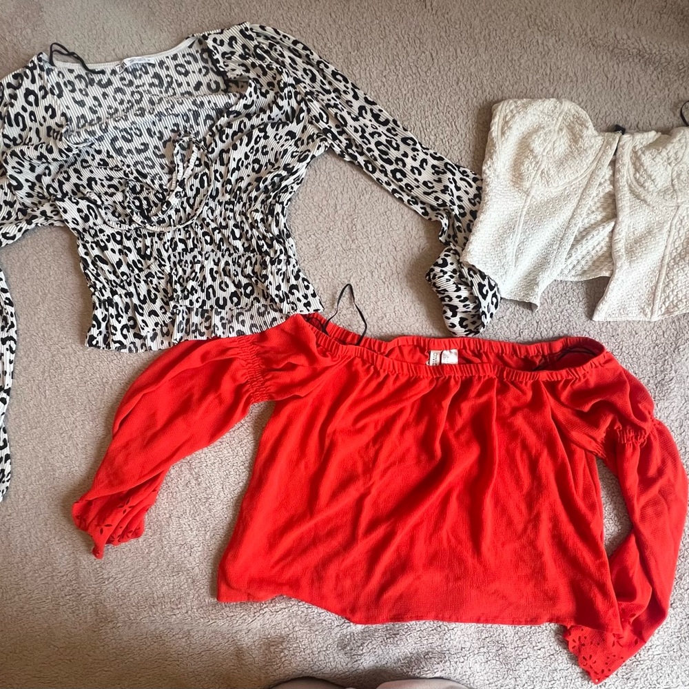 Red Off-Shoulder Women's Top